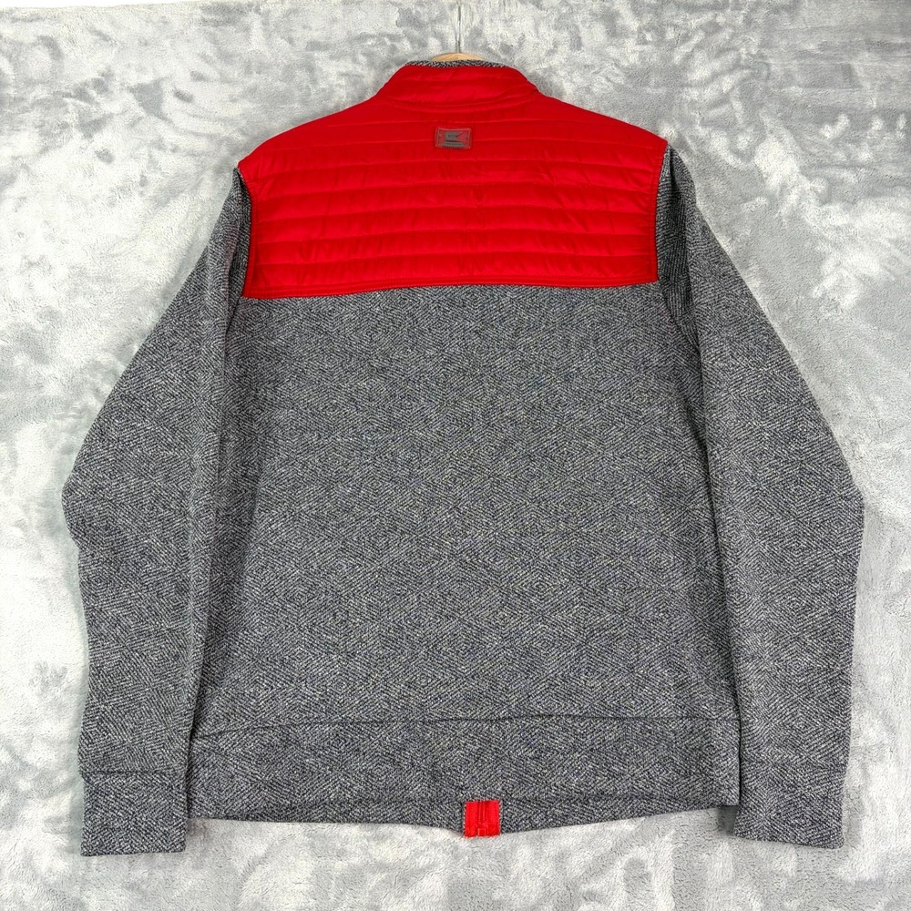 Ohio State Buckeyes Mens Large Colosseum Red Gray Quilted Chest Full-Zip Jacket - Picture 7 of 7